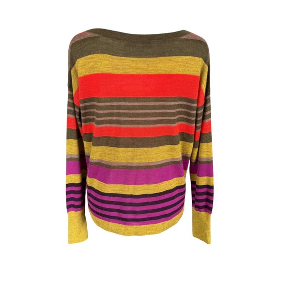 LOFT multicolor striped pullover top sweater women's small - Picture 4 of 7
